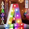 Ledido Luci a LED con lettere alfabeto, 34 colori che cambiano lettere con telecomando, lettera A