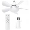 Fangxuee Ventilatori da Soffitto con Presa con Luci e - Ventilatore con Presa con Lampadina A LED Dimmerabile, Piccolo Ventilatore da Soffitto A Vite