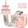 Tazuxetuqe Scatola Regalo Soldi Compleanno con Adesivi Autoincollanti per Personalizzare Ad Ogni età, Inclusa Carta Torta Rimovibile E 50 Sacchetti