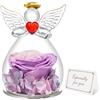Miofula Festa della Mamma Idee Regalo Mamma Nonna,Rosa Stabilizzata Figurine Angelo Regalo Donna Compleanno,Rosa Eterna Regali Festa della Mamma,Fiori Stabilizzati Regali Donna Fidanzata Anniversario