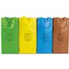 BLUECHOLON Set di sacchetti robusti per riciclaggio dei rifiuti, facili da pulire, uniti da nastri, confezione da riciclaggio per plastica, organico, vetro, carta e cartone, 23 l, con maniglie. (4 sacchetti)