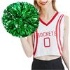 SHTGOI 2 pompon da cheerleading pom poms con anello cheerleader, fiori a mano, per eventi sportivi, giochi di palla, balli, feste di carnevale, verde