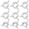 Beebeecraft 1 Scatola 10 Pezzi Chiusure A Molla 925 Chiusure Ad Anello Rotondo Placcato in Argento Sterling con 2 Fori per La Creazione di Gioielli Fai-da-Te