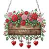 NEWENMO 5D Belle Rose Diamond Painting Pendente Ciondolo con Catena