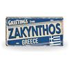 Generic Targhe in metallo vintage delle isole greche - Retro Grecia Città Targhe di latta per la decorazione della casa mediterranea - Regalo souvenir di viaggio Zante