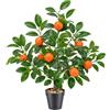 Gresorth Albero di arancio artificiale da 50,8 cm, pianta verde finta con vaso di plastica, foglie realistiche per casa, tavolo, ufficio, giardino, interni ed esterni