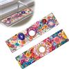 Bimkole 2 Pezzi Tappetino Assorbente Rubinetto, Protezione Spruzzi Lavello Cucina, Tappetino Rubinetto Anti-Spruzzi per Cucina e Bagno, 38 x 10 cm Motivo Floreale A3