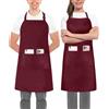 Utopia Kitchen 2 Pezzi Grembiule cucina per uomini e donne - regolabile 2 tasche Cuoco Grembiule con nastri lunghi per barbecue, ristoranti, caffetterie e giardinaggio
