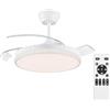MAKA change your life quality MAKA Ventilatore da Soffitto con Luce LED Integrata 80W 7280 lm, Pale Retrattili Trasparenti, Telecomando Incluso, 6 Velocità, Timer 2H/4H, Luce 3000K 4000K 6500K (Luce 80 w - Motore 30 w)