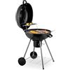 Relaxdays Barbecue a Sfera a Carbonella, Grill Esterno Ø 53 cm, con Coperchio, Ruote, Raccoglicenere e Termometro, Nero
