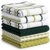 BOSKIMO Strofinacci Cucina Premium Cotone - Set 6 Panni Cucina in Microfibra e Spugna, Canovacci Assorbenti in Cotone, Panni Pulizia Verde Bottiglia