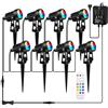KWODE Illuminazione da giardino RGB LED per esterni con telecomando, timer, corrente, 3 W, dimmerabile, 8 pezzi, IP65, impermeabile e funzione sensore per esterni, giardino, terrazza, albero