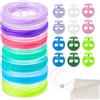 PH PandaHall 35m 7 Colori 2mm Cavo in Gomma Cavo con 12pz Ferma Maglie Supporto per Maglieria per Braccialetti Collana Perline Fai Da Te