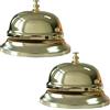 Vastsea 2 Pezzi di Campanello da Tavolo, Reception Campanello da Scrivania, Chiamata Bells in Acciaio Inossidabile, con Finitura Cromata per Alberghi Cucina Scuole Ristoranti Aree di Ricezione(Oro)