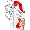 h2i 2 - 20 pezzi H2i Cuore - Candele magiche in oro e argento - gatto F1