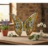 Mondocreazioni Farfalla in ceramica siciliana di caltagirone realizzata e decorata totalmente a mano (11, 22 CM)
