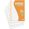 BM BeMore - Ricambi Bandup A4 Con Banda Rinforzata - Rigatura Q - Quadretti 5Mm Con Margini Per Elementari - Confezione Da 40 Fogli - Carta 90G/Mq - 0105496