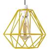 LEDSone Modern Geometric Diamond Pendant Ceiling Light Lampshade Metal Wire Cage Lampshade for Living Room, Restaurants (Giallo - 1 confezione)