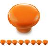 Ganzoo set 8 pomelli arancione per mobili, porcellana/ceramica con superficie lucida, stile vintage shabby effetto antico, per sportelli cucina armadi e cassettiere, diametro 32 mm profondita 23 mm
