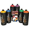 KLAMOTTEN STORE Montana Black Set di bombolette spray Rainbow Colors 6 colori + testine di ricambio - 6 x 400 ml