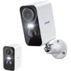OBA Telecamera Wi-Fi Interno/Esterno Batteria Senza Fili, Videocamera con Faro e Allarme, Visione Notturna a Colori, Rilevamento del Movimento Persona, Sirena, Audio a 2 Vie, Funziona con Alexa