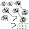Yaunming 4 ganci da 3 pollici, ganci a vento, serratura a chiavistello, in acciaio inox con fori, design resistente alla ruggine e alla resistenza, con 16 viti, per garage, fienili, porte e finestre