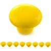 Ganzoo maniglie a pomello per mobili, set 8 in porcellana giallo con finitura lucida, per cassettiere e sportelli, stile vintage shabby e antico rustico, 32 mm diametro 23 mm profondità fino 18 mm