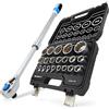 HASKYY Set di chiavi a bussola XZN 8-36 mm 1/2 pollice e cricchetto telescopico reversibile 1/2 pollice 610-750 mm 72 denti, in acciaio CR-V, set di utensili 22 pezzi