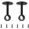 INCREWAY 2 supporti resistenti per asta per tende da soffitto, staffa per montaggio a soffitto, flangia per tubi per armadio, supporti per aste da 16 mm (nero)