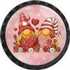 Artinhand Confezione da 4 pomelli rotondi a forma di gnomo rosa e rosso a forma di cuore, per cassetti e credenze, maniglie per armadietti da cucina e bagno