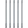 QUARKZMAN 5Pz Punte Cacciavite testa esagonale piatta H5 (5mm) con Punta Magnetiche Gambo Esagonale 1/4 Lunga 150mm (6) in Acciaio S2 Inserti per Avvitatore Metrico con Bussola, Blu