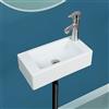 shawoo Lavello da bagno piccolo, montaggio a parete, montaggio a parete, installazione senza fori, lavello autoadesivo 40 x 20 cm con foro per rubinetto da 3 cm, mini lavello in plastica per casa,