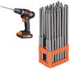 Brimix 32pcs Set Cacciaviti Precisione,Extra Lunghi (150 mm), S2 Acciaio,Include Punte Torx, Phillips, Esagonali, Taglio, Doppia Estremità, Fornito con supporto per Riporli, Adatto per Trapani Elettrici