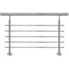 Froadp Corrimano in acciaio inox, 200 cm, robusto, ringhiera per scale con 2 pali di sicurezza, per interni ed esterni, parapetto per scale, balconi, terrazze, giardini, ingressi (3 barre trasversali)