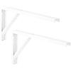Gedotec - Mensola in metallo bianco per mensole e mensole da tavolo, in metallo, per montaggio a parete, in acciaio rivestito bianco, 300 x 30 x 180 mm, 2 pezzi