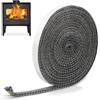 FAELNK Guarnizione Stufa a Legna 3mm x 10mm x 3m Nastro Sigillante per Caminetti Corda Piatta Corda Ermetico Nastro Autoadesivo in Fibra Di Vetro per Stufa, Camino, Porta del Forno