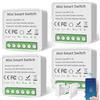 GAOUTO Confezione da 4 interruttori della luce intelligenti modulo a 1 via, compatibile con Smart Life, interruttore della luce Smart Mini Module fai da te, interruttore intelligente, interruttore WiFi