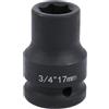 Uxney Bussola per Avvitatore a Impatto 3/4 17 mm 6 Poli, in Acciaio Cromo-Molibdeno (Cr-Mo), per Bidone - Uso Intensivo Professionale in Officina e Industria