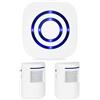 PORFOYO Rilevatore di Movimento, Rilevatore di allarme, Sensore Movimento Allarme con 1 Ricevitore Plug in e 2 Rilevatore, Campanello Senza Fili per Casa, Ufficio, Appartments, Fabbriche e Alberghi
