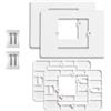 ilSALVAMURO Adattatore scatola placca da 503 a 502, placca adattatore riduttore da 503 a 502 in plastica. Supporto adattatore cassetta per termostati o altro (Mod 1 Bianco (2 confezioni))
