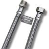 LICHTBLAU Prolunga antipiega in acciaio inox, 50 cm, 3/8 pollici, adatta per acqua potabile, rubinetto angolare, tubo corazzato, rubinetto da cucina, bagno e WC