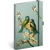 NOTIQUE Taccuino a puntini con elastico 13x21 cm circa A5, Notebook a copertina rigida designer a puntini, blocco note, taccuino, diario, quaderno per adulti, da donna (Uccelli artigianali)