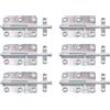 Alberts 842512 - Chiavistello con manico rotondo e passante fissato, zincato galvanizzato, passivato a strato spesso, piastra 100 x 59 mm, bullone 10 mm, lunghezza totale 145 mm, set da 6 pezzi