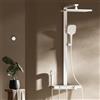 EMKE Sistema doccia con termostato da 40 cm, display LED da 40 cm, ripiano in vetro, sistema doccia a pioggia con doccetta per genitori e bambini, sistema doccia facile da installare, certificato KTW