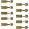 Alberts 835613 - Chiavistello a bullone con maniglia a pulsante, zincato galvanizzato, strato spesso, passante fissato, 70 x 110 mm, set da 10 pezzi