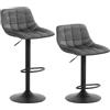 WOLTU Sgabelli da Bar Set di 2, Moderni Design Sgabelli Cucina con Schienale e Poggiapiedi, Regolabile e 360° Girevole, per Casa, Soggiorno, Sala da Pranzo, in Velluto, Grigio Scuro