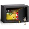 HomeSafe HV20K Cassaforte Piccola con Chiave, 20x31x20cm (HxLxP), Cassaforte da Armadio per Sicurezza Domestica, Cassetta di Sicurezza per Soldi, Gioielli, Oggetti di Valore