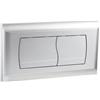 Empyreal Placca di Comando per Cassetta WC,Compatibile con Geberit Twinline 30&UP130,con Set di Leve e Telaio di Montaggio, Piastra Attuatore di Ricambio,Doppio Scarico,340 x 185mm(Opaco Argento)