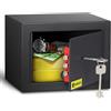 HomeSafe HV15K Cassaforte Piccola con Chiave, 15x20x17cm (HxLxP), Cassaforte da Armadio per Sicurezza Domestica, Cassetta di Sicurezza per Soldi, Gioielli, Oggetti di Valore