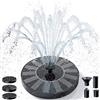 AMZtime Fontana solare per vasca per uccelli, pompa per laghetto all'aperto con 6 giochi d'acqua e pompa galleggiante per giardini, laghetti e vasche per uccelli